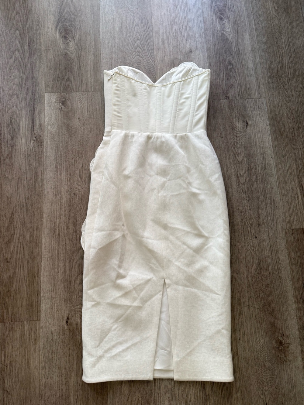 helsi kaia white 3d floral applique strapless midi bridal dress size small NEW - Picture 7 of 11